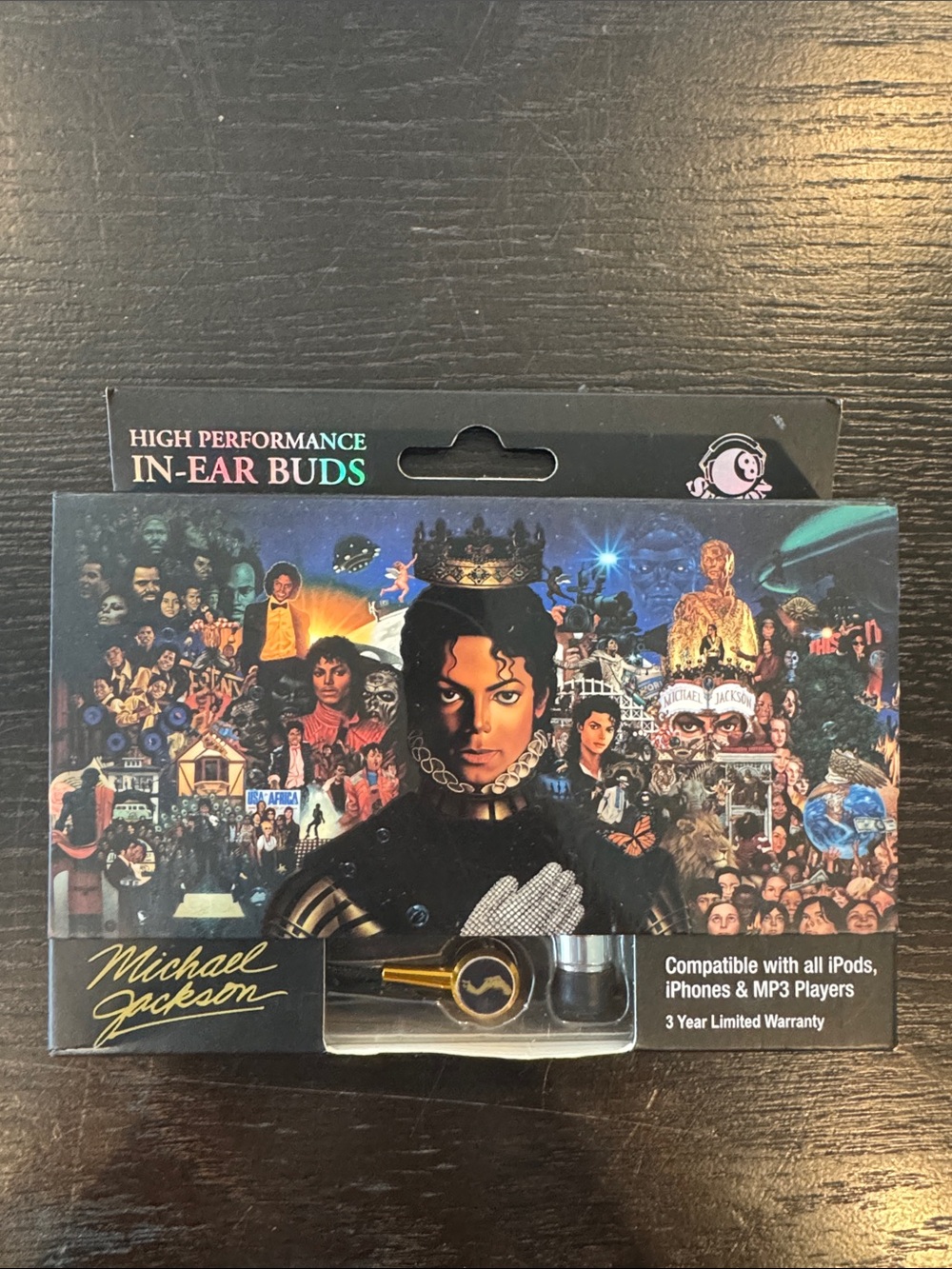 Bravado Michael Jackson Collage In-Ear Earbuds in Black and Gold